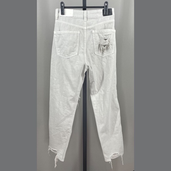 NEW American Eagle Outfitters Jeans Womens 2 tan beige denim mom jeans preppy - Picture 9 of 11